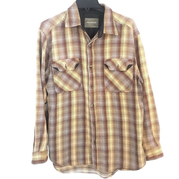 Wrangler Other - Wrangler Expeditions Men's Brown and Yellow Soft Flannel Button Down Shirt